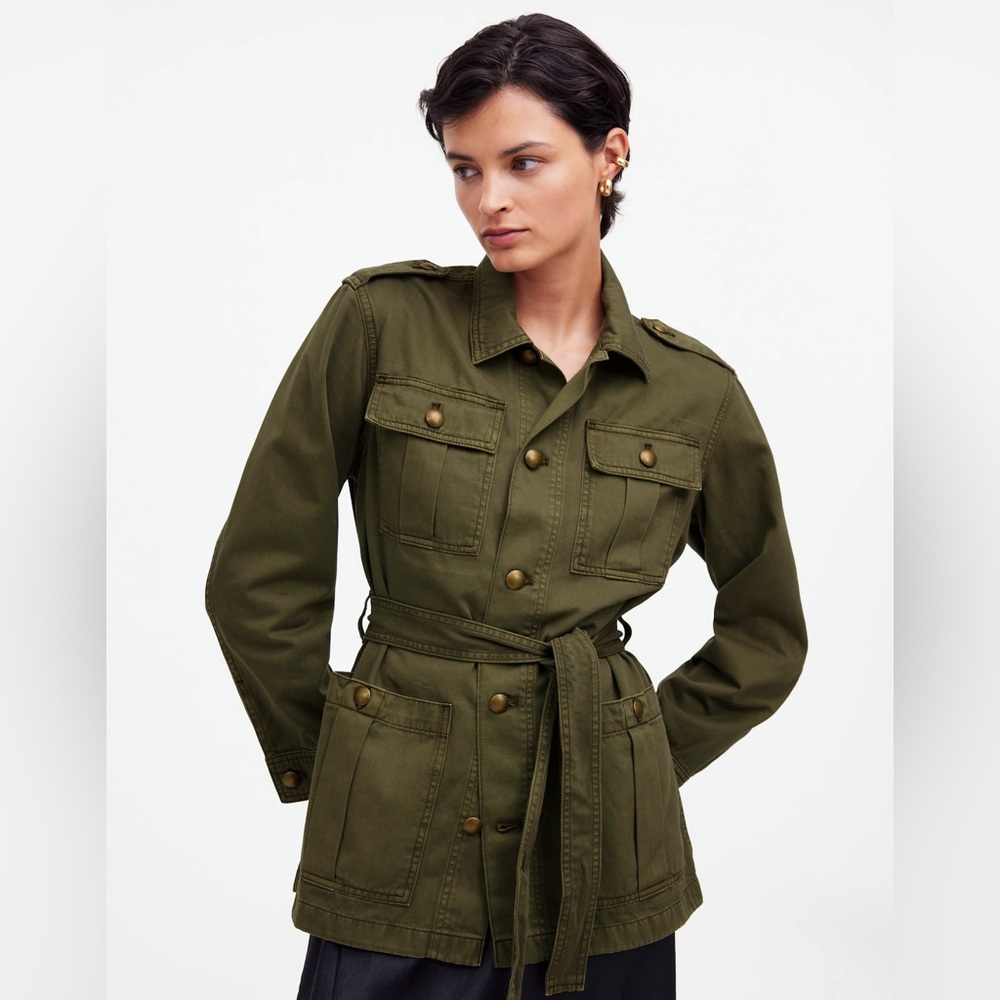 Madewell Chino Safari Jacket in Faded Ivy